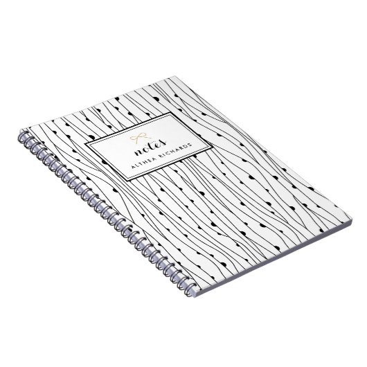 Abstrakte Zeilen Personalisiertes Notebook Notizblock (Rechte Seite)