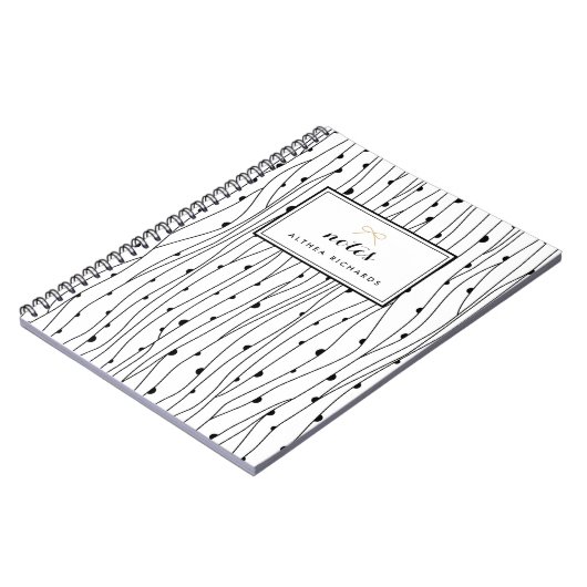 Abstrakte Zeilen Personalisiertes Notebook Notizblock (Linke Seite)