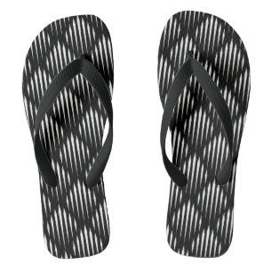 Abstrakte Zeilenmuster Schwarz/Weiß Badesandalen