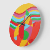 Abstrakte Zeit in Technicolor-Rundclock Große Wanduhr (Winkel)