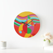 Abstrakte Zeit in Technicolor-Rundclock Große Wanduhr (Zuhause)