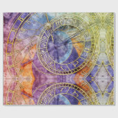Abstrakte Zeitastrologie Geschenkpapier (Flach)