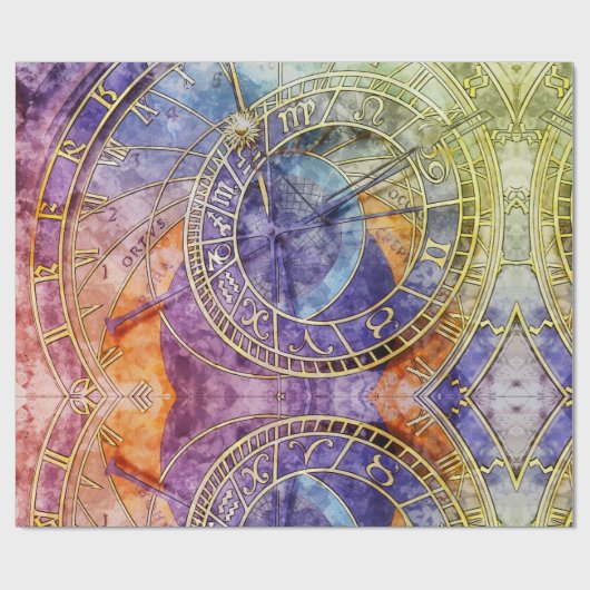 Abstrakte Zeitastrologie Geschenkpapier (Flach)