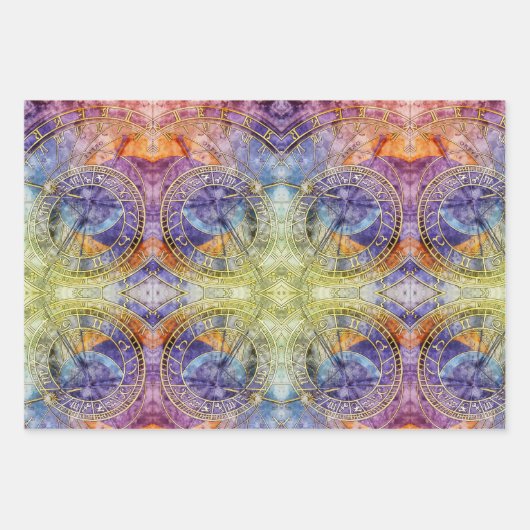 Abstrakte Zeitastrologie Geschenkpapier Set (Vorderseite 3)