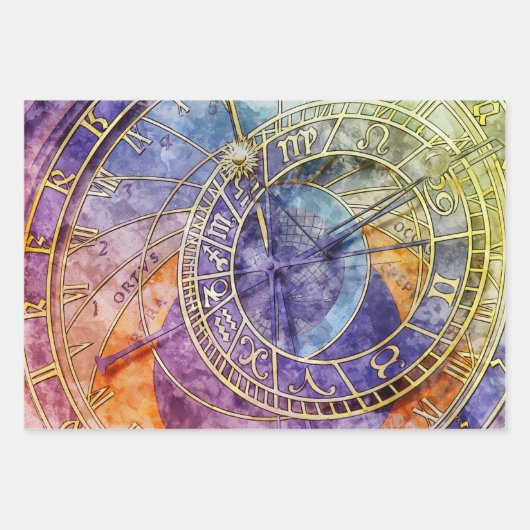 Abstrakte Zeitastrologie Geschenkpapier Set (Vorderseite 2)