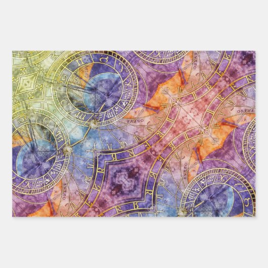Abstrakte Zeitastrologie Geschenkpapier Set (Vorderseite)