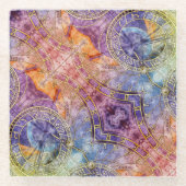 Abstrakte Zeitastrologie Glasuntersetzer (Vorderseite)