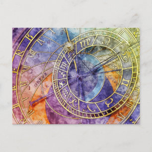 Abstrakte Zeitastrologie Postkarte