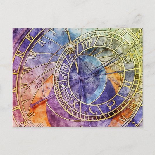 Abstrakte Zeitastrologie Postkarte (Vorderseite)