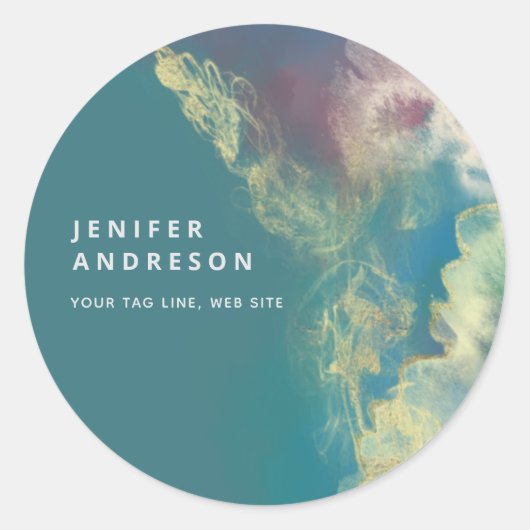 Abstrakte zeitgenössische Kunstfarbe Runder Aufkleber (Vorderseite)