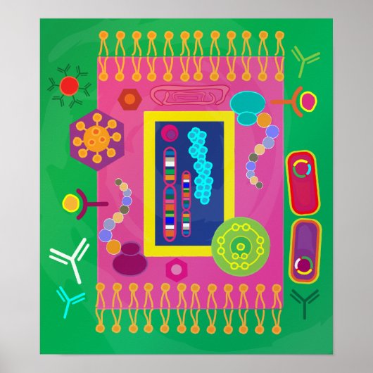 Abstrakte Zellbiologie Poster (Vorne)