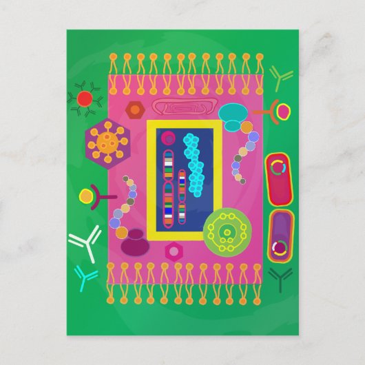 Abstrakte Zellbiologie Postkarte (Vorderseite)