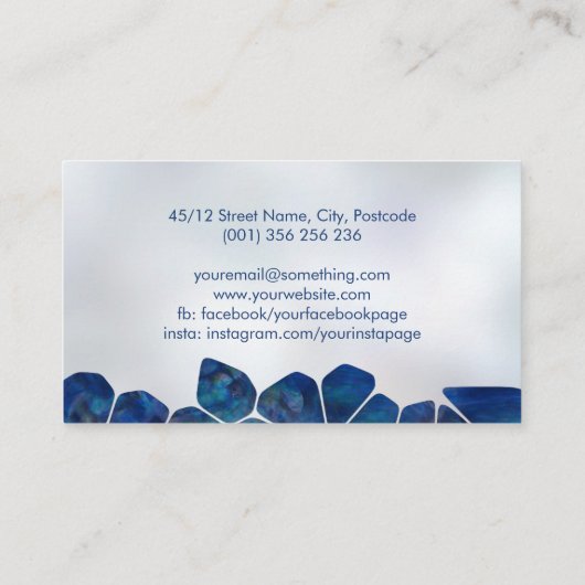 Abstrakte Zellen - Alleinstehende Muschel und Perl Visitenkarte (Rückseite)