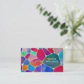 Abstrakte Zellen - Wasserfarben-Spritze Visitenkarte (Stehend Vorderseite)