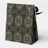 Abstrakte Zelte in Schwarz und Gold Geschenkschachtel (Rückseite)