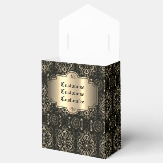Abstrakte Zelte in Schwarz und Gold Geschenkschachtel (Geöffnet)