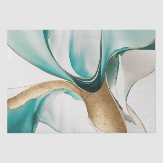 Abstrakte Zen-Hintergründe Gold Zeal Green Decoupa Seidenpapier (Vorderseite)