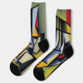 Abstrakte Zen-Kubissocken Socken (Linkes Detail)