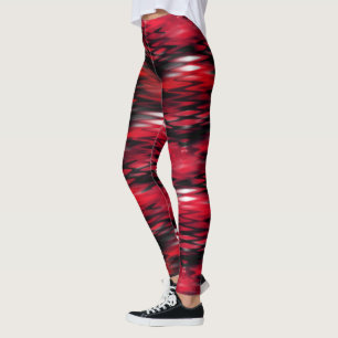 Abstrakte Zickzack-, rot Leggings