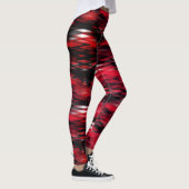 Abstrakte Zickzack-, rot Leggings (Rechts)