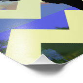 abstrakte Zickzack Weltkarte Fotodruck (Ecke)