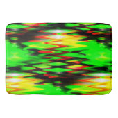 Abstrakte Zickzack-Zack-Geständchen in Rot und Grü Badematte (Vorderseite)