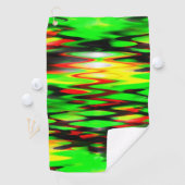 Abstrakte Zickzack-Zag-Kombination aus Grün und Ro Golfhandtuch (Insitu)