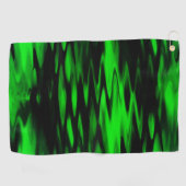 Abstrakte Zickzackbildung von schwarz bis grün Golfhandtuch (Horizontal)