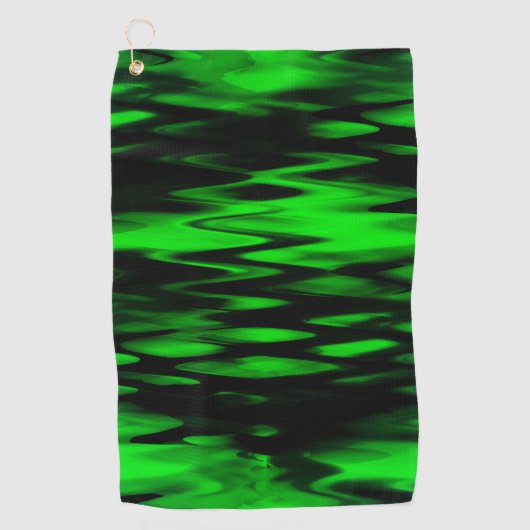 Abstrakte Zickzackbildung von schwarz bis grün Golfhandtuch (Vorderseite)