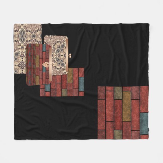 Abstrakte Ziegelmauerwerk Fleecedecke (Vorderseite (Horizontal))