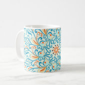 Abstrakte Ziermuster-Keramik Kaffeetasse (Vorderseite Links)