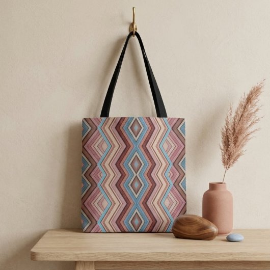 Abstrakte Zig-Zag-Zag-Streifen Tasche