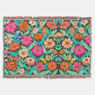 Abstrakte Zinnien Schmetterlinge Garten Decken