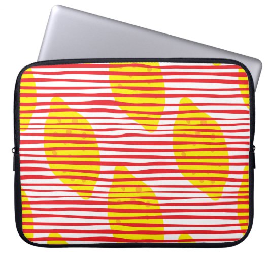 Abstrakte Zitrone mit nahtlosem Blatt. Hand dr Laptopschutzhülle (Vorderseite)
