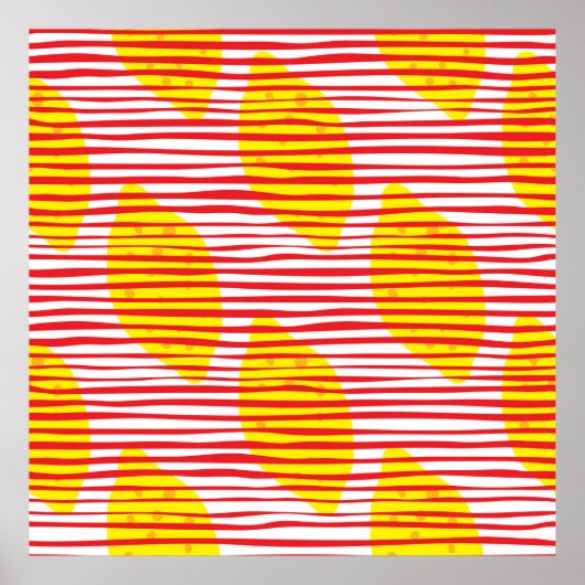 Abstrakte Zitrone mit nahtlosem Blatt. Hand dr Poster (Vorne)