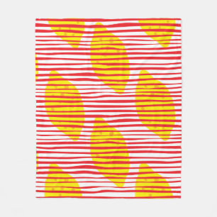 Abstrakte Zitrone mit nahtlosem Blatt-Muster. Hand Fleecedecke