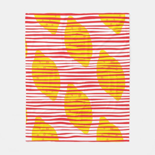 Abstrakte Zitrone mit nahtlosem Blatt-Muster. Hand Fleecedecke (Vorderseite)