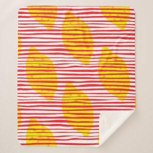 Abstrakte Zitrone mit nahtlosem Blatt-Muster. Hand Sherpadecke