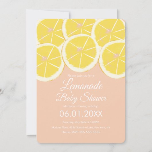 Abstrakte Zitronenfrüchte Zitronenfrüchte Zitronen Einladung (Vorderseite)