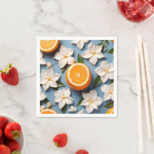 Abstrakte Zitrusfrüchte Orange und Blume Serviette (Beispiel)