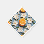 Abstrakte Zitrusfrüchte Orange und Blume Serviette (Ecke)