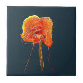 Abstrakte zitterne Blume Moderne Kunst Fliese (Vorderseite)