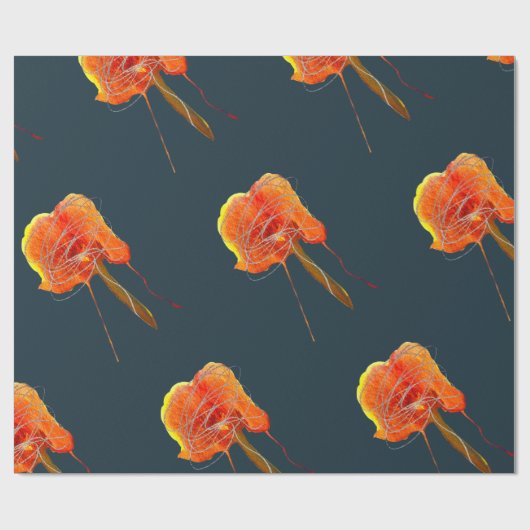 Abstrakte zitterne Blume Moderne Kunst Geschenkpapier (Flach)