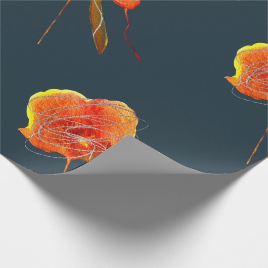 Abstrakte zitterne Blume Moderne Kunst Geschenkpapier (Ecke)