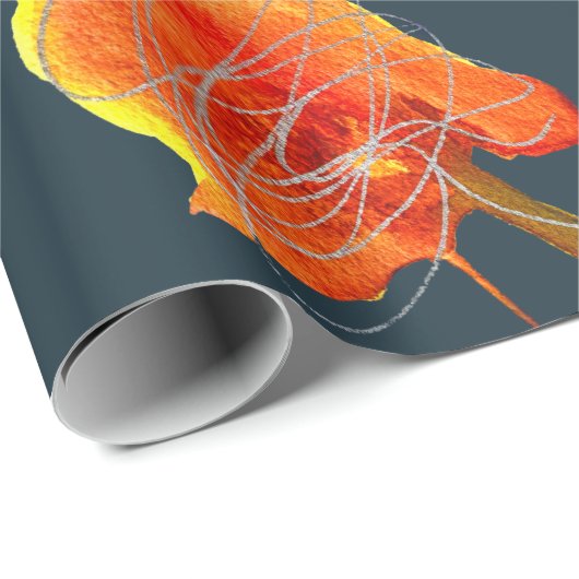 Abstrakte zitterne Blume Moderne Kunst Geschenkpapier (Rolleneckpunkt)