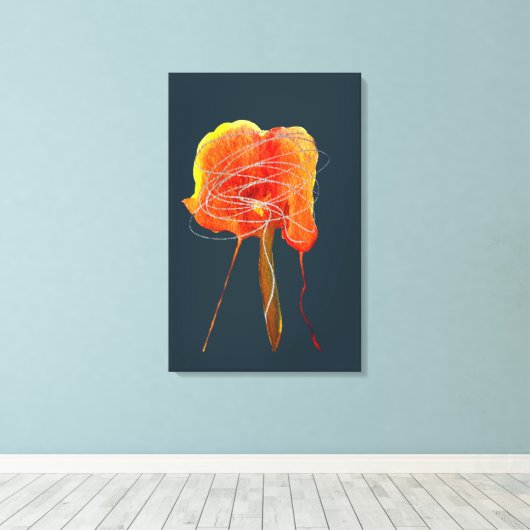 Abstrakte zitterne Blume Moderne Kunst Leinwanddruck (Insitu (Holzboden))