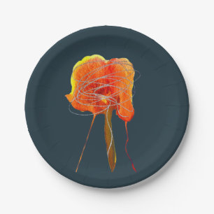 Abstrakte zitterne Blume Moderne Kunst Pappteller