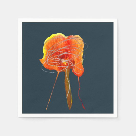 Abstrakte zitterne Blume Moderne Kunst Serviette (Vorderseite)