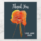 Abstrakte zitterne Blume Moderne Kunst Weinetikett (Einzelnes Label)