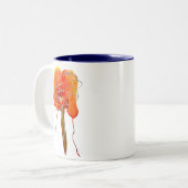 Abstrakte zitterne Blume Moderne Kunst Zweifarbige Tasse (Vorderseite Links)